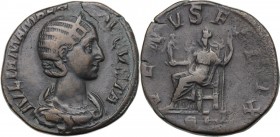 Julia Mamaea, mother of Severus Alexander (died 235 AD). AE Sestertius. IVLIA MAMAEA AVGVSTA. Diademed and draped bust right. / VENVS FELIX SC. Venus ...