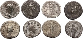 The Roman Empire. Multiple lot of four (4) AR Denarii: Trajan, Lucius Verus, Commodus and Julia Domna. AR. About VF:VF.