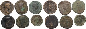 The Roman Empire. Multiple lot of six (6) AE coins: AE As of Maximus and AE Sestertii: Lucius Verus, Severus Alexander (3) and Maximinus. AE. F:About ...
