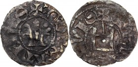 Frankish Greece, Athens. Guillaume de la Roche (1280-1287). BI Obol, Thebes. Malloy 82; Schl. Pl. XII, 32. BI. 0.41 g. 15.00 mm. VF.