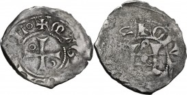 Rhodes. Knights of Rhodes (Knights Hospitaller). Anonymous (c. 1365-1476). BI Denier. Malloy 20; Schl. X, 2. BI. 0.66 g. 18.00 mm. R. BB.