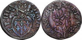 Ancona. Paolo III (1534-1549), Alessandro Farnese. Quattrino. CNI 14; M. 84; Berm. 925. MI. 0.75 g. 18.70 mm. Bel BB.