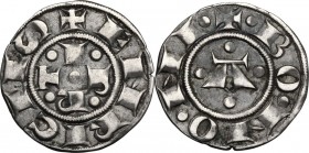 Bologna. Repubblica a nome di Enrico VI di Svevia Imperatore (1191-1337). Bolognino grosso. CNI 9/49; MIR (Emilia) 1. AG. 1.47 g. 18.80 mm. Bel BB.