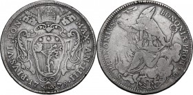 Bologna. Pio VI (1775-1799), Giovanni Angelo Braschi. Mezzo scudo romano A. IV, 1778. CNI 33; M. 207 var I; Berm. 3045. AG. 12.90 g. 36.00 mm. BB.