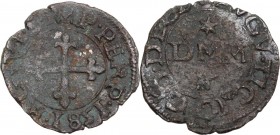 Desana. Agostino Tizzone (1559-1582). Quattrino 1581. CNI 9/10; MIR (Piem. Sard. Lig. Cors.) 483. MI. 0.83 g. 16.30 mm. R. Bel BB.