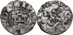 Lucca. Ottone II di Sassonia (973-983). Denaro. CNI 1/12. MIR 100. AG. 0.68 g. 16.20 mm. qBB.