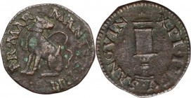 Mantova. Francesco II Gonzaga (1489-1519). Quattrino. CNI tav. XXI, 12 (doppio quattrino?); MIR (Lombardia, zecche) 435. AE. 1.72 g. 17.50 mm. BB+.