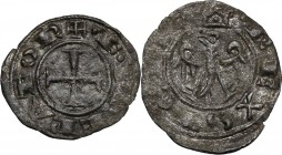Messina. Federico II di Svevia (1197-1250). Mezzo denaro, 1221. Sp. 108; Travaini 1993, 22a; D'Andrea 114. MI. 0.28 g. 14.00 mm. R. BB.