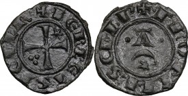 Messina. Federico II di Svevia (1197-1250). Denaro 1242. Sp. 123; Travaini 1993, 123; D'Andrea 157. MI. 0.78 g. 17.00 mm. NC. Bel BB.