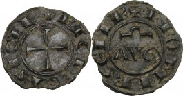 Messina. Federico II di Svevia (1194-1250). Denaro, 1242. Sp. 124; Travaini 1993, 33; D'Andrea 159. MI. 0.84 g. 16.50 mm. SPL.
