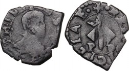 Messina. Filippo II (1556-1598). Mezzo Tarì. Sp. 273; MIR (Sicilia) 335. AG. 1.18 g. 16.00 mm. R. MB/qBB.