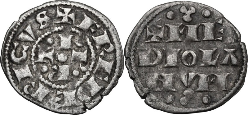 Milano. Monetazione comunale a nome dell'Imperatore Federico (1240-1310). Denaro...