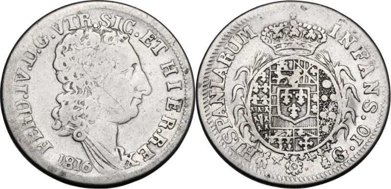 Napoli. Ferdinando I di Borbone (1816-1825). 10 Grana 1818. P/R 12; MIR (Napoli)...