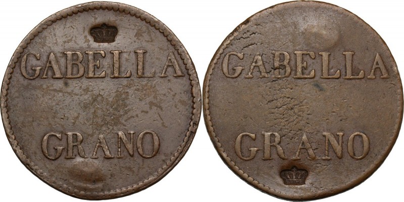 Napoli. Tessera Gabella del grano, XIX sec. AE. 15.99 g. 38.00 mm. Due contromar...