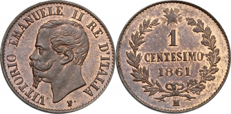 Vittorio Emanuele II (1861-1878). Centesimo 1861 Milano. Pag. 562; Mont. 259. CU...