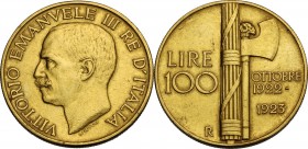 Vittorio Emanuele III (1900-1943). 100 lire 1923. Pag. 644; Mont. 12; Fried. 30. AU. 35.00 mm. R. Segnetti BB/BB+.