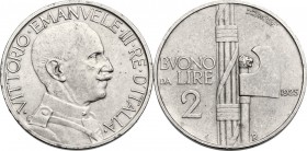Vittorio Emanuele III (1900-1943). Buono da 2 lire 1925. Pag. 743; Mont. 163. NI. 29.00 mm. NC. qSPL.