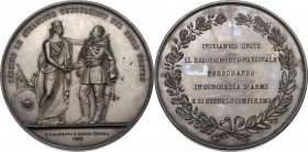 Vittorio Emanuele II (1820-1878). Medaglia 1862 per l'Unità Nazionale. Fava 81. AE. 70.00 mm. Opus: Vagnetti e figlio. FDC.