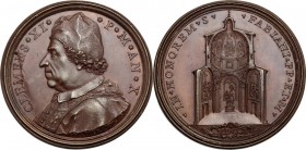 Clemente XI (1700-1721), Giovanni Francesco Albani. Medaglia annuale, A. X. CLEMENS XI P M AN X. Busto a sinistra con camauro, mozzetta e stola; nel t...