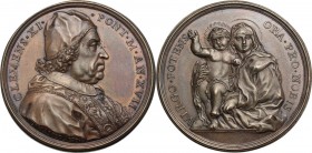 Clemente XI (1700-1721), Giovanni Francesco Albani. Medaglia annuale, A. XVII. CLEMENS XI PONT M AN XVII. Busto a destra con camauro, mozzetta e stola...