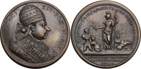 Benedetto XIV (1740-1758), Prospero Lambertini. Medaglia annuale, A. V. BENEDIC XIV PON M A V. Busto a destra con triregno e piviale; sotto, OT. HAMER...