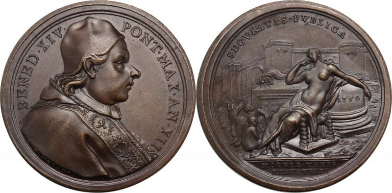 Benedetto XIV (1740-1758), Prospero Lambertini. Medaglia annuale, A. XII. BENED ...