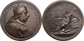 Benedetto XIV (1740-1758), Prospero Lambertini. Medaglia annuale, A. XII. BENED XIV PONT MAX AN XII. Busto a destra con camauro, mozzetta e stola; nel...