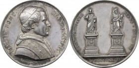 Pio IX (1846-1878), Giovanni Mastai Ferretti. Medaglia annuale, A. II. PIVS IX PONT MAX ANNO X. Busto a destra con berrettino, mozzetta e stola. / Le ...