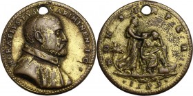 Orazio Foschi. Medaglia 1589. HORATIVS FVSCVS ARIMINEN • I • C •. Busto barbuto a destra; nel taglio, D.P. / NON SEMPER. Figura femminile consola una ...