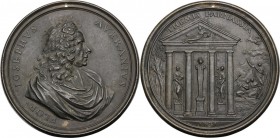 Giuseppe Averani (1662-1738), giureconsulto e naturalista. Medaglia 1721 con bordo modanato. IOSEPHVS AVERANIVS FLOR. Busto a destra con lunghi capell...