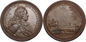Leopoldo I di Lorena Bar (1679-1729), duca. Medaglia 1727. LEOPOLDVS I D G DVX LOT BAR REX IER. Busto corazzato a destra; sotto la troncatura della sp...