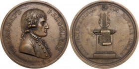 Giovanni Battista Pergolesi (1710-1736), Compositore. Medaglia 1806. IOANN BAPT PERGOLESE. Busto a destra in uniforme; sotto, T. MERCANDETTI F. / MIRI...