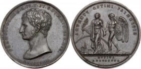 Francesco IV d'Asburgo-Este (1814-1846). Medaglia 1814 per il ritorno a Modena. FRANCISCO IIII A A PR H ET B DVCI MVT REG MIR. Testa nuda a sinistra; ...