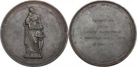 Asili di Toscana. Medaglia 1841 ai benemerenti della carità educatrice. Peltro. 85.70 mm. RR. Rara medaglia in peltro in altissima conservazione. SPL+...