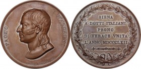Paolo Mascagni (1755-1815), anatomista e illustratore. Medaglia 1862 per il Congresso degli scienziati italiani a Siena. Storer 2390. Holzmair 2436. A...