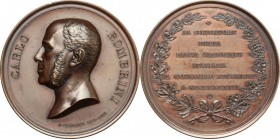 Carlo Bombrini (1804-1882), banchiere e imprenditore genovese. Medaglia 1882. AE. 49.00 mm. Opus: Pieroni. SPL+.