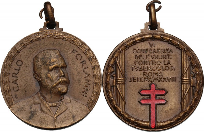 Carlo Forlanini (1847-1918), medico. Medaglia 1928 per la VI conferenza contro l...