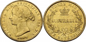Australia. Victoria (1837-1901). AV Sovereign 1864, Sidney mint. Fried. 10. AV. 22.00 mm. Rare. About VF.