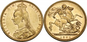 Australia. Victoria (1837-1901). Sovereign 1892 M, Melbourne mint. Fried. 20. AV. 22.00 mm. Lustrous Good VF.