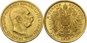 Austria. Franz Joseph (1848-1916). 10 Corona 1912. KM 2816; Fried. 513. AV. 19.00 mm. EF.