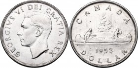 Canada. George VI (1936-1952). Dollar 1952. KM 46. AR. 36.00 mm. Good VF.