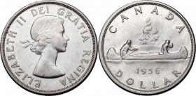 Canada. Elizabeth II (1952 -). Dollar 1956. KM 54. AR. 36.00 mm. Good VF.