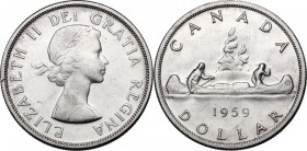 Canada. Elizabeth II (1952 -). Dollar 1959. KM 54. AR. 36.00 mm. Good VF.
