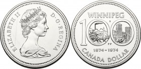 Canada. Elizabeth II (1952 -). Dollar 1974. KM 88. AR. 36.00 mm. FDC.