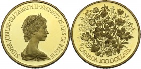 Canada. Elizabeth II (1952 -). AV 100 Dollars 1977 for the II silver jubilee. KM 119. Fried. 8. AV. 27.00 mm. PROOF.