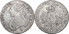 France. Louis XVI (1774-1793). Ecu 1790 I, Limoges mint. Gad. 356. AR. 29.13 g. 41.00 mm. VF.