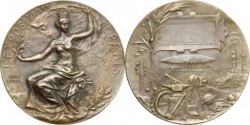 France. Medal for The Exposition Universelle of 1900. AR. 53.50 mm. Opus: G. Lemaire. About EF.