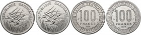 Gabon. Republic. Lot of two (2) Pattern Essais 100 Francs, 1971 and 1975. KM E 3, 6. NI. 26.00 mm. FDC.