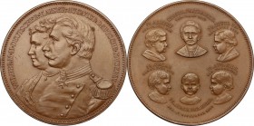 Germany. Wilhelm II (1859-1941), and his wife Augusta Victoria of Schleswig-Holstein (1858-1921). Medal celebrating imperial issue. AE. 40.50 mm. EF.