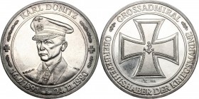 Germany. Carl Donitz (1891-1980), Great Admiral for the German navy during World War II. Medal 1981. AR. 40.00 mm. FDC.